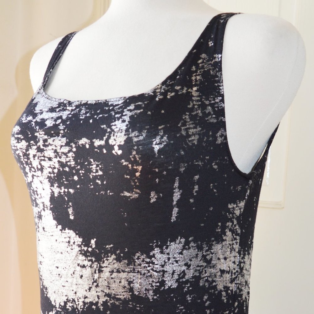 STRETCH STRAPPY NIGHT OUT MINIDRESS OPEN BACK WITH CROSS METAL CHAINS BLACK & SI